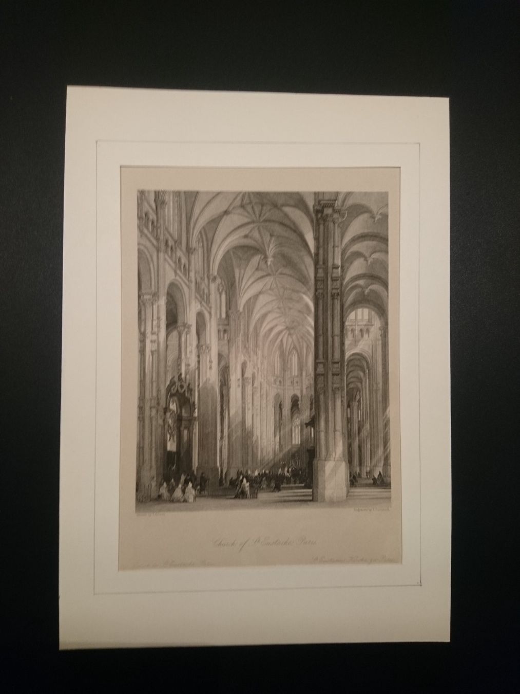Dipinti: Original Stich THOMAS ALLOM um 1840. St. Eustache Paris. Rar – Usato da Zürich venduto da Rst7 1