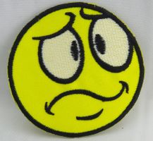 SMILEY - Aufnäher - Aufbügler - Stickerei - 7cm  Ø