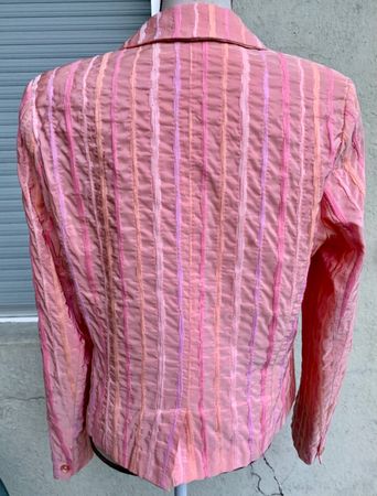 Superbe veste JEAN COSTE PARIS satinée rose saumon t.40
