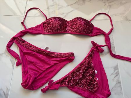 Calzedonia Bikini, Pink mit Pailletten, Sommer, Gr. M