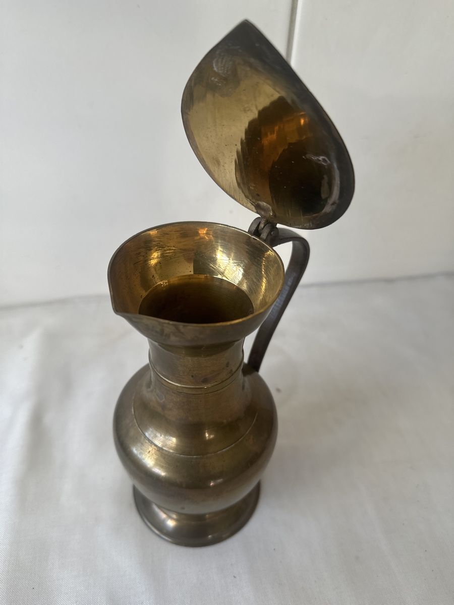 Caraffe: Antike Messing Karaffe mit Deckel und Henkel 22cm – Usato da Zürich venduto da Chaeffeler 3