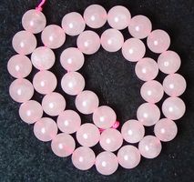 1 Strang echte natürliche Rosenquarz Perlen 10 mm
