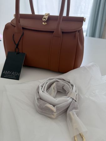 Amy Ash Handtasche, Cognac – NEU mit Etikett