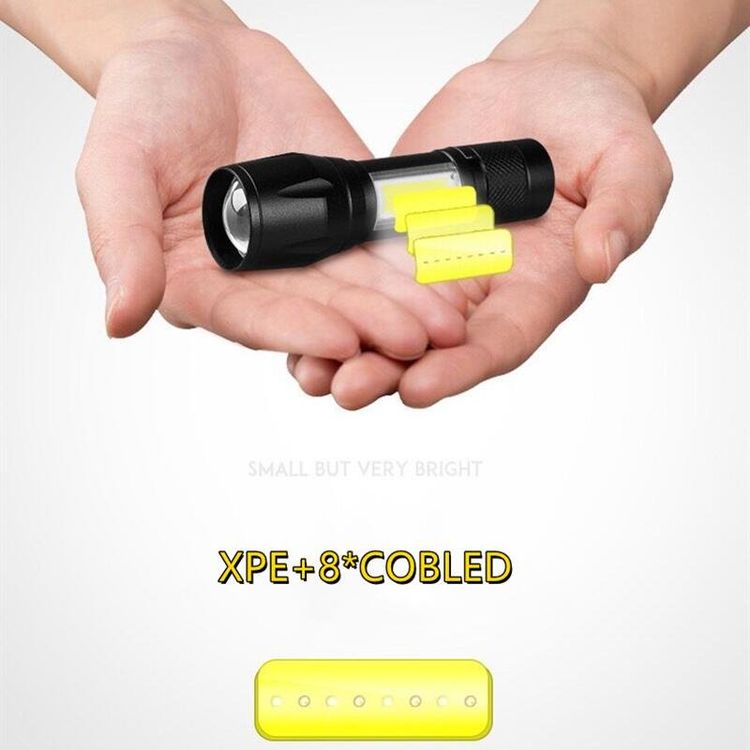 3x Mini LED Taschenlampe COB Laterne Wasserdicht USB 2000lm 5