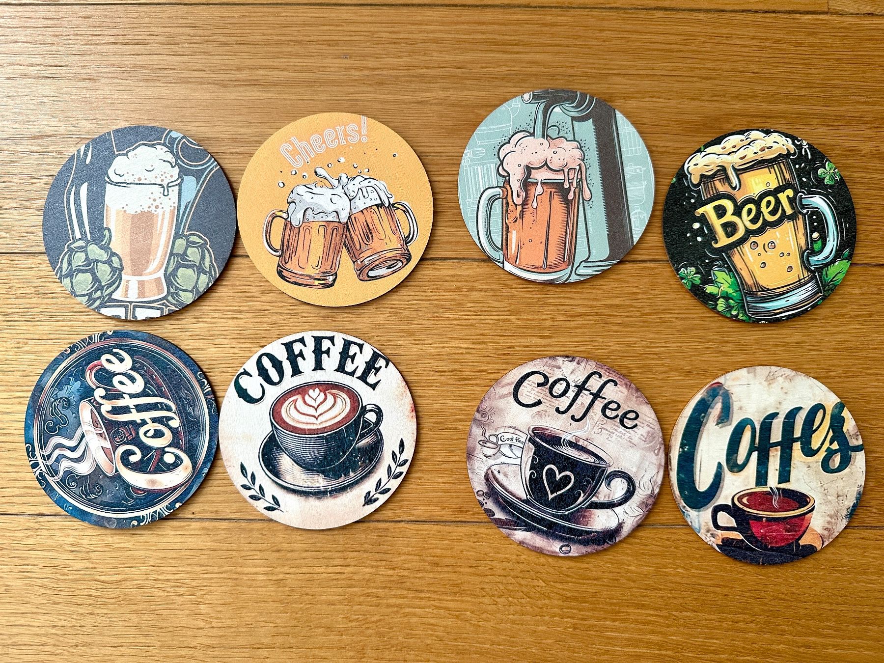Sottobicchieri: Set of 8 Vintage Coffee Coasters – Nuovo (secondo la descrizione) da Gattikon venduto da Sarahs_Schatzkammer