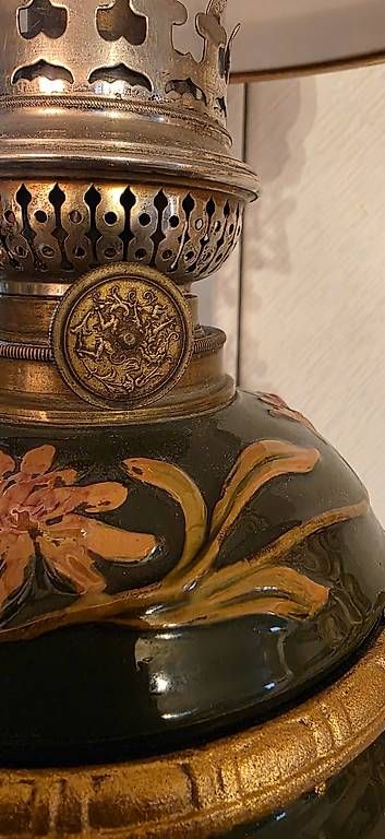 Lampade: Wunderschöne Majolika Petroleumlampe, Deckenlampe – Usato da Kaufdorf venduto da Nati-Nati 6