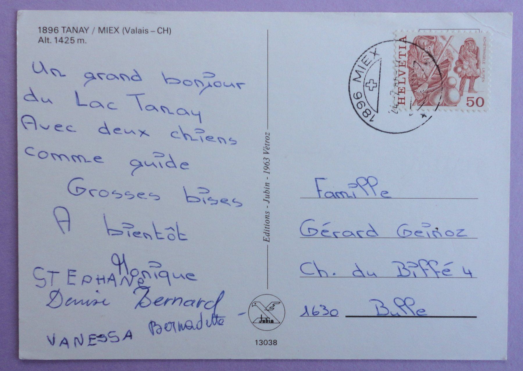 Cartoline postali: Tannay / Miex Alt. 1425 m – Usato da Fétigny venduto da Billy2miny 1