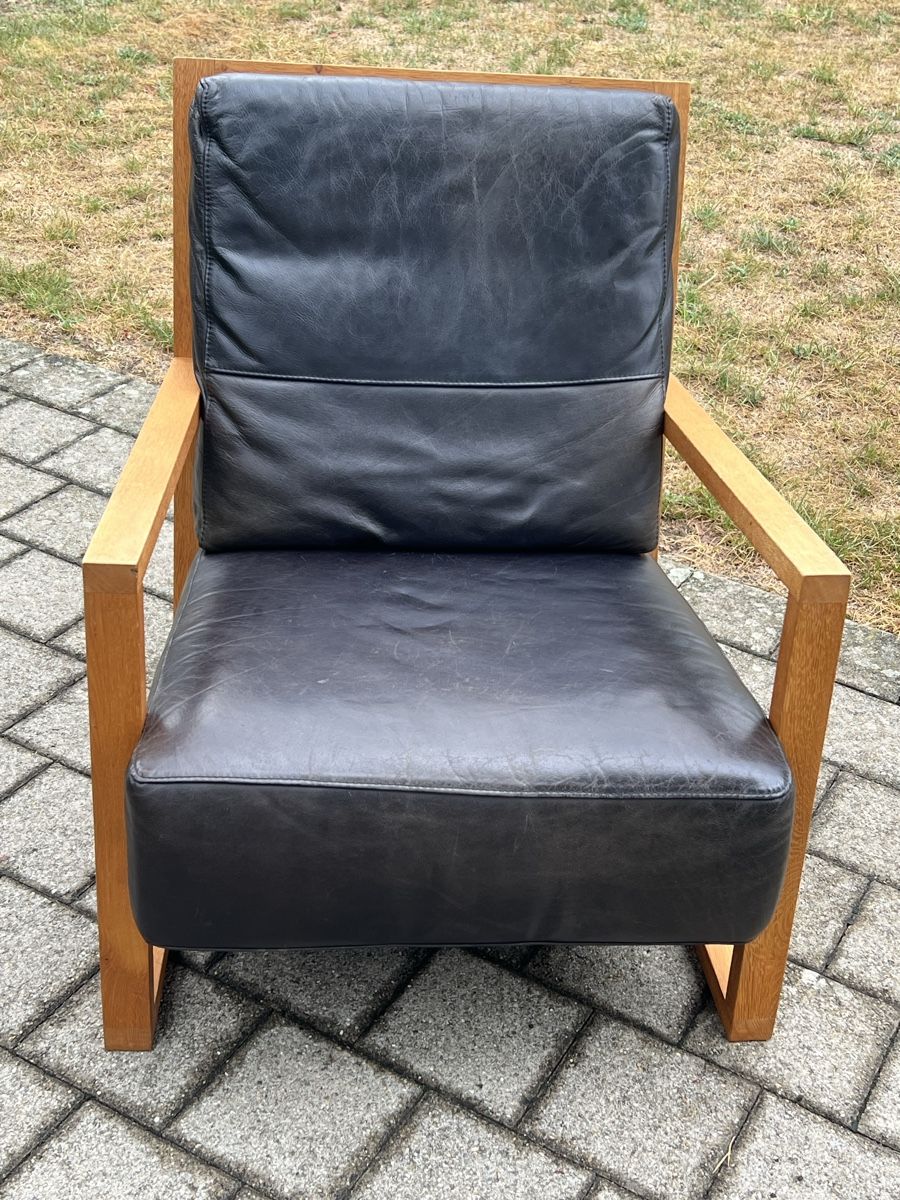 Poltrone: Schwarzer Ledersessel Bullfrog gebraucht – Usato da Watt venduto da morhea 1