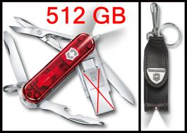Victorinox 512GB USB Midnite Manager @Work USB + Leder Etui