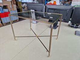 Beistelltisch Messing mit Glasplatte 55 X 40 X 38cm hoch