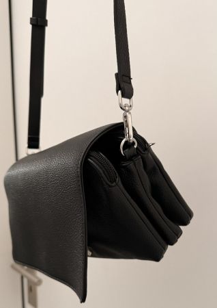 Handtasche schwarzes Kunstleder - schwarz
