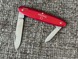 Altes Uhrenmesser VICTORINOX „OMEGA“  Alu Rot RAR