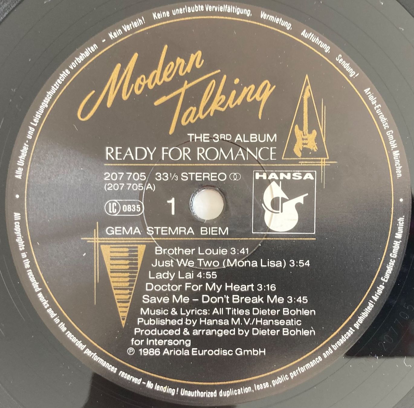 Dischi in vinile: MODERN TALKING - READY FOR ROMANCE – Usato da Poliez-Pittet venduto da Newtown-Records 3