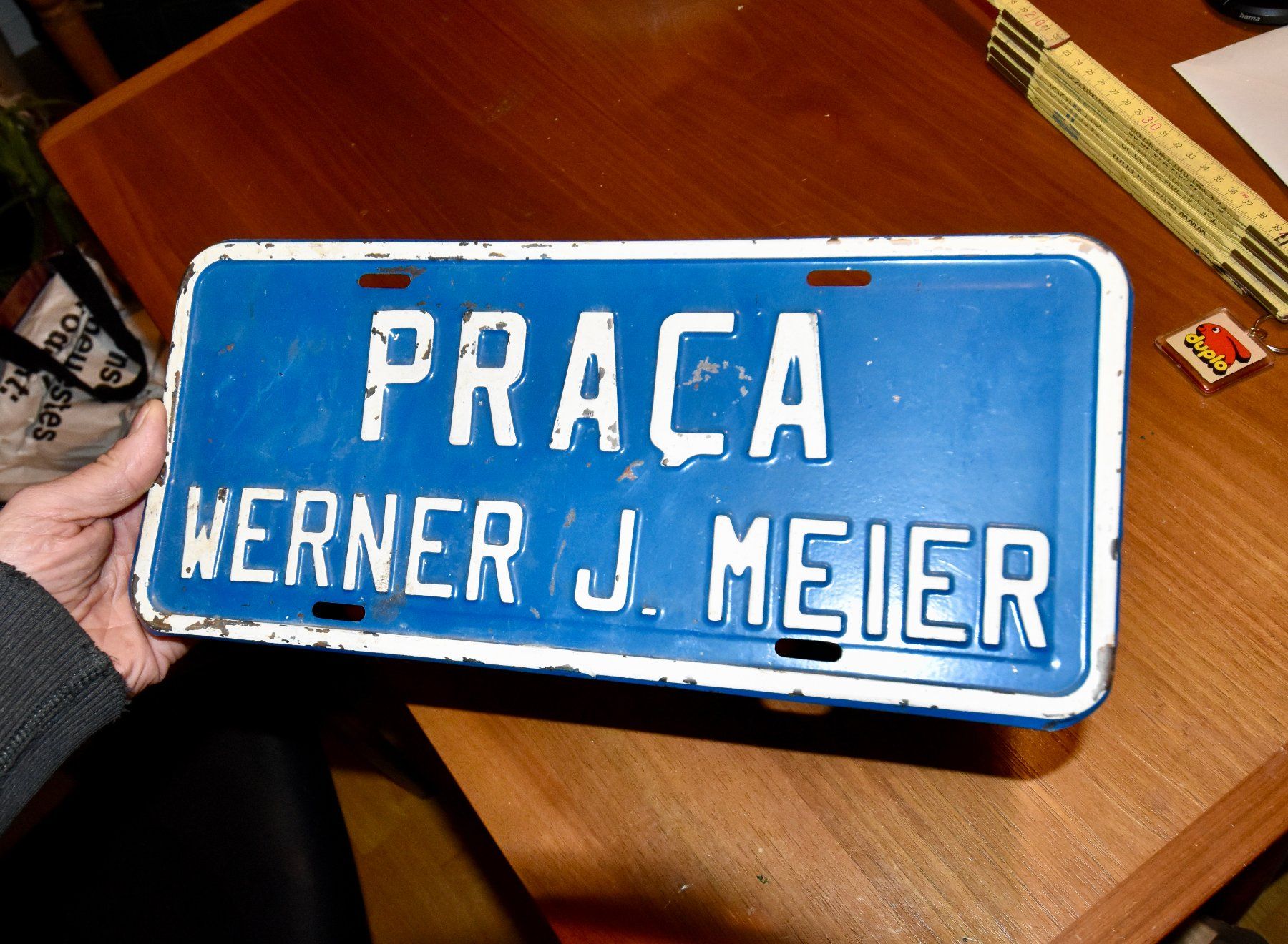 Schilder: VINTAGE Praca Werner J. Meier BLECHSCHILD brasilien? – Gebraucht aus Pfaffhausen von mono_rec 1
