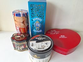 Diverse Blech Dosen , 5 Stück