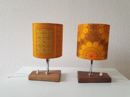 Vintage Tischlampen gelb/orange, restauriert (Paar)