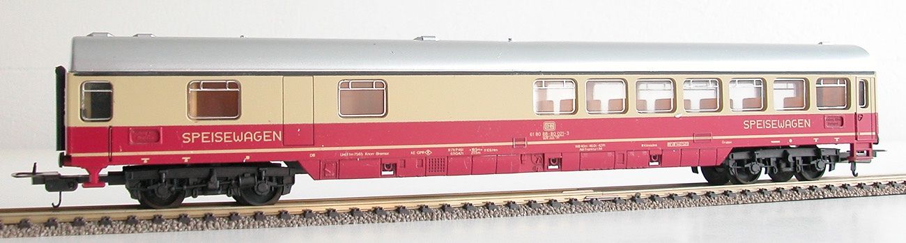 Lima Modellini di ferrovie: Lima Speisewagen WRmh der DB Spur H0 – Usato da Oberwil BL venduto da Klang