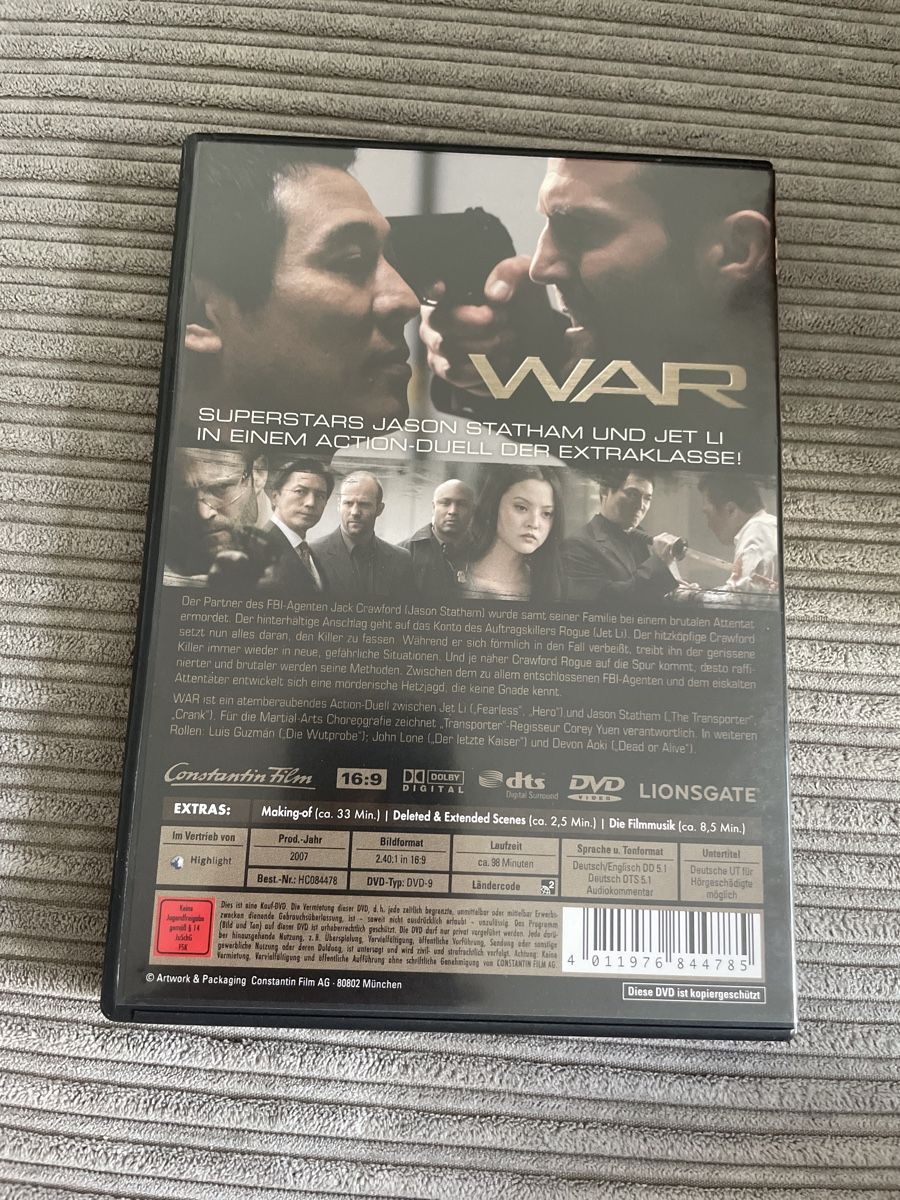 Alle DVDs: DVD War - Jet Li vs. Jason Statham - Action – Gebraucht aus Sargans von Didis 1