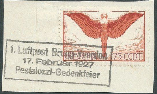 Tutti i francobolli: CH Luftpost ZNr.11, 75C. mit spez.Stempel – Usato da Mönchaltorf venduto da Bantu7