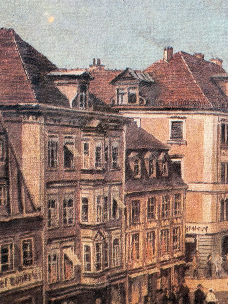 Dipinti: Hans Perner Print - Charming City Scene, Signed – Usato da Lausanne venduto da vas_cdb2 4