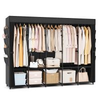 Stoffkleiderschrank 5 Kleiderstangen 8 Seitentaschen