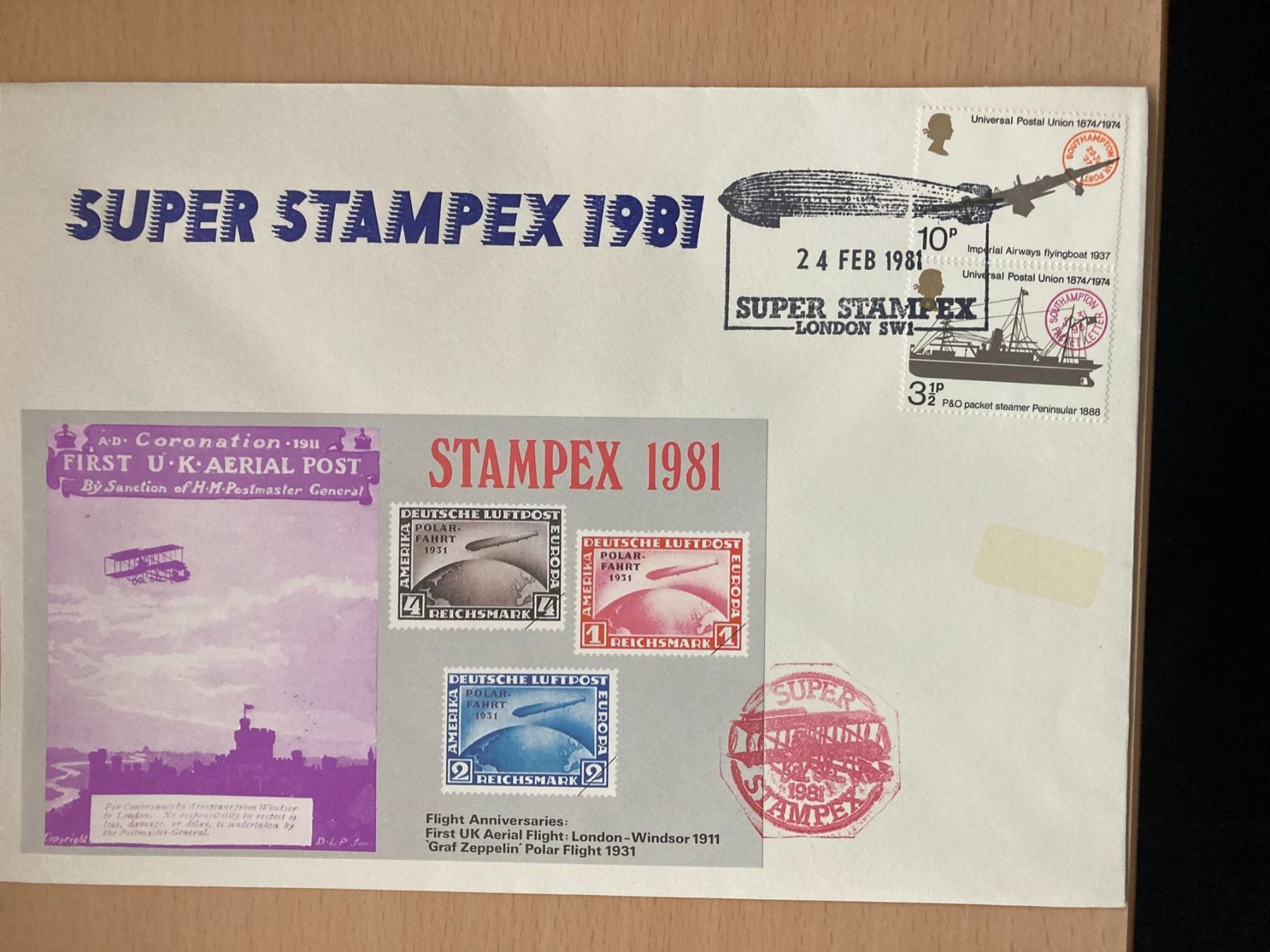 Tous les timbres: Grossbritannien 1981 Super Stampex Sonderstempel Zeppelin – Neuf (Voir description) à Liestal par schnueps