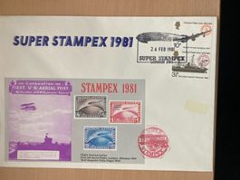 Grossbritannien 1981 Super Stampex Sonderstempel Zeppelin