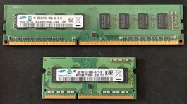 2 Verschiedene 2GB RAM Karten ab 1 Fr.