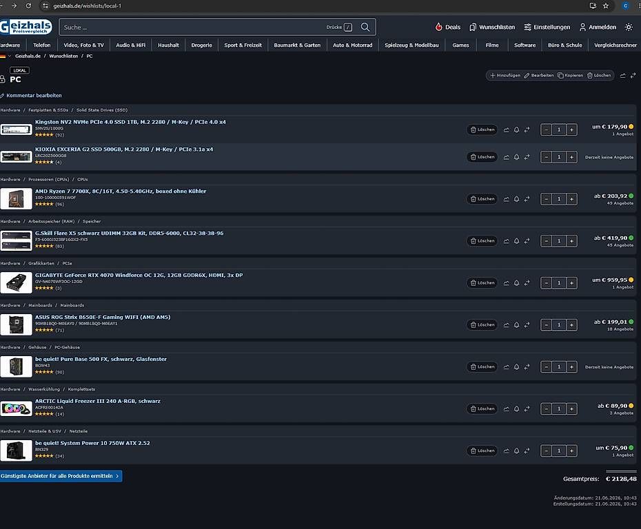 PC: High-End Gaming PC | RTX 4070 12 GB – Usato da Bazenheid venduto da ChristianGr 1