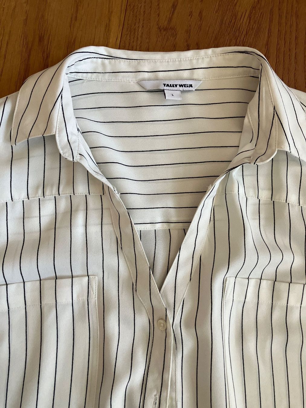 Tally Weijl Blusen: Bluse gestreift weiss schwarz Grösse L – Gebraucht aus Unterägeri von Bettsofa123 1