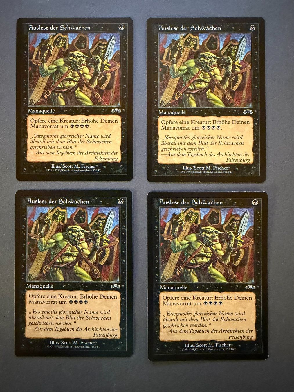 Magic The Gathering Carte collezionabili: 4x Auslese der Schwachen / Culling The Weak / Exodus / Magic – Usato da Binz venduto da Tempelritter