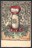 Handgemalt sign. Carl O. Arends: Herz au