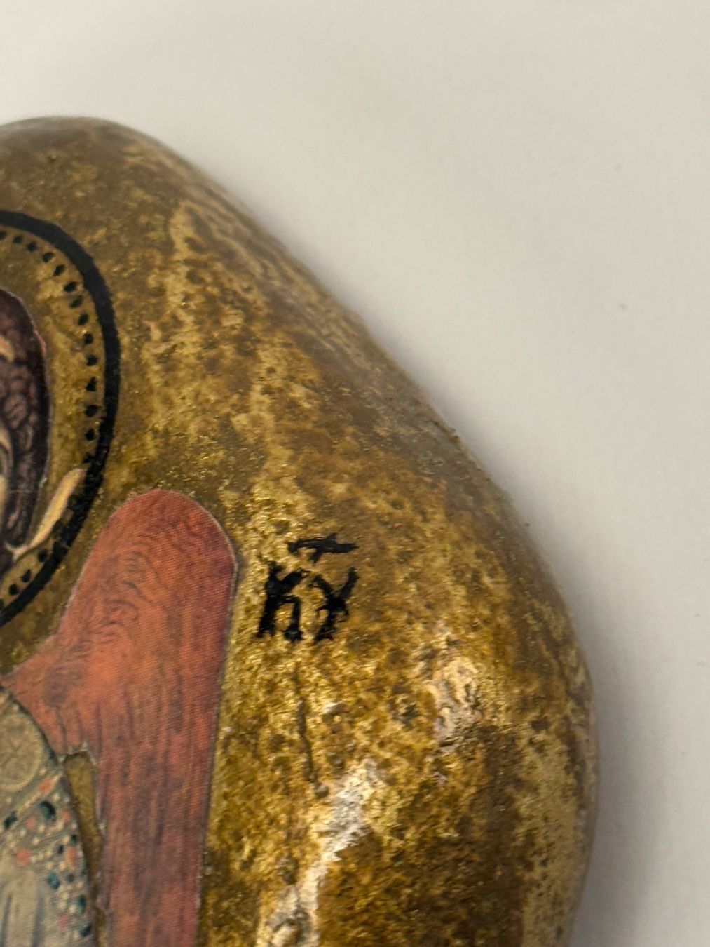 Foto & Immagini: Handbemalter Ikonenstein Erzengel Michael signiert – Usato da Itingen venduto da uhu777 3