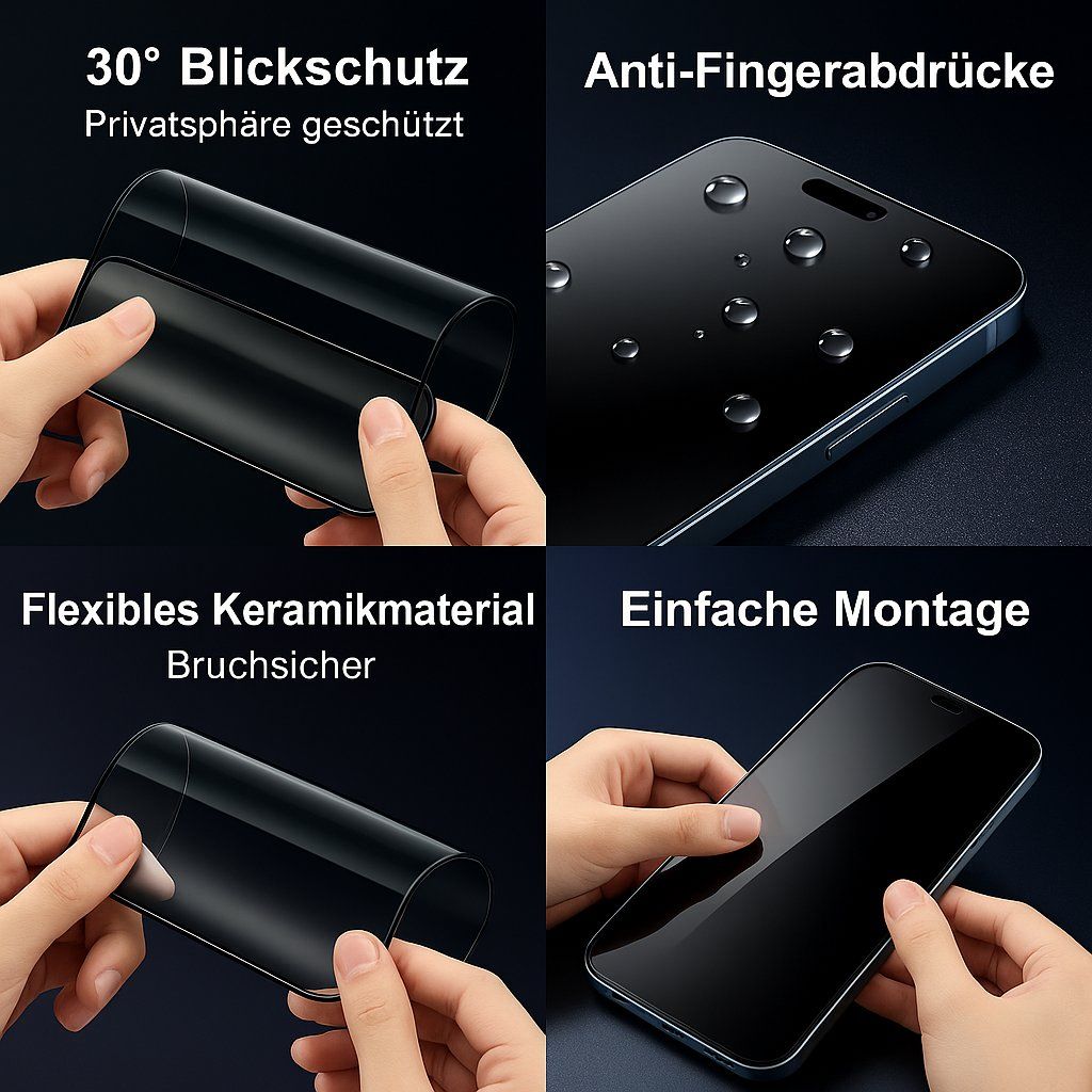 Cover & Protezioni schermo: iPhone 15 Keramik Privacy Schutzfolie – Nuovo e nell'imballaggio originale da Suhr venduto da SchnapperCH 6
