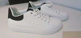 White Sneakers with Black Trim - Size 39 Great Deal!