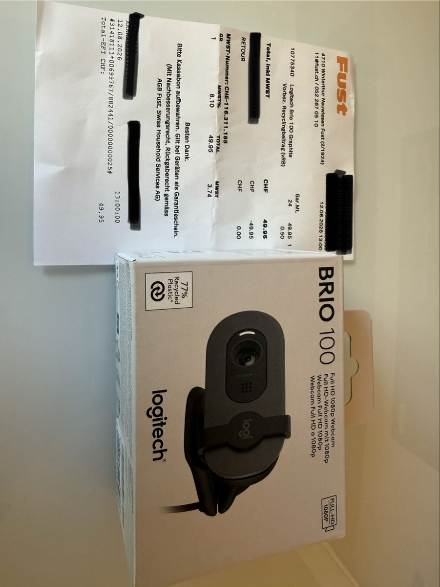 Logitech Webcams: Logitech BRIO 100 Webcam Graphite New – Neu (gemäss Beschreibung) aus Rickenbach Sulz von sil_ql2y