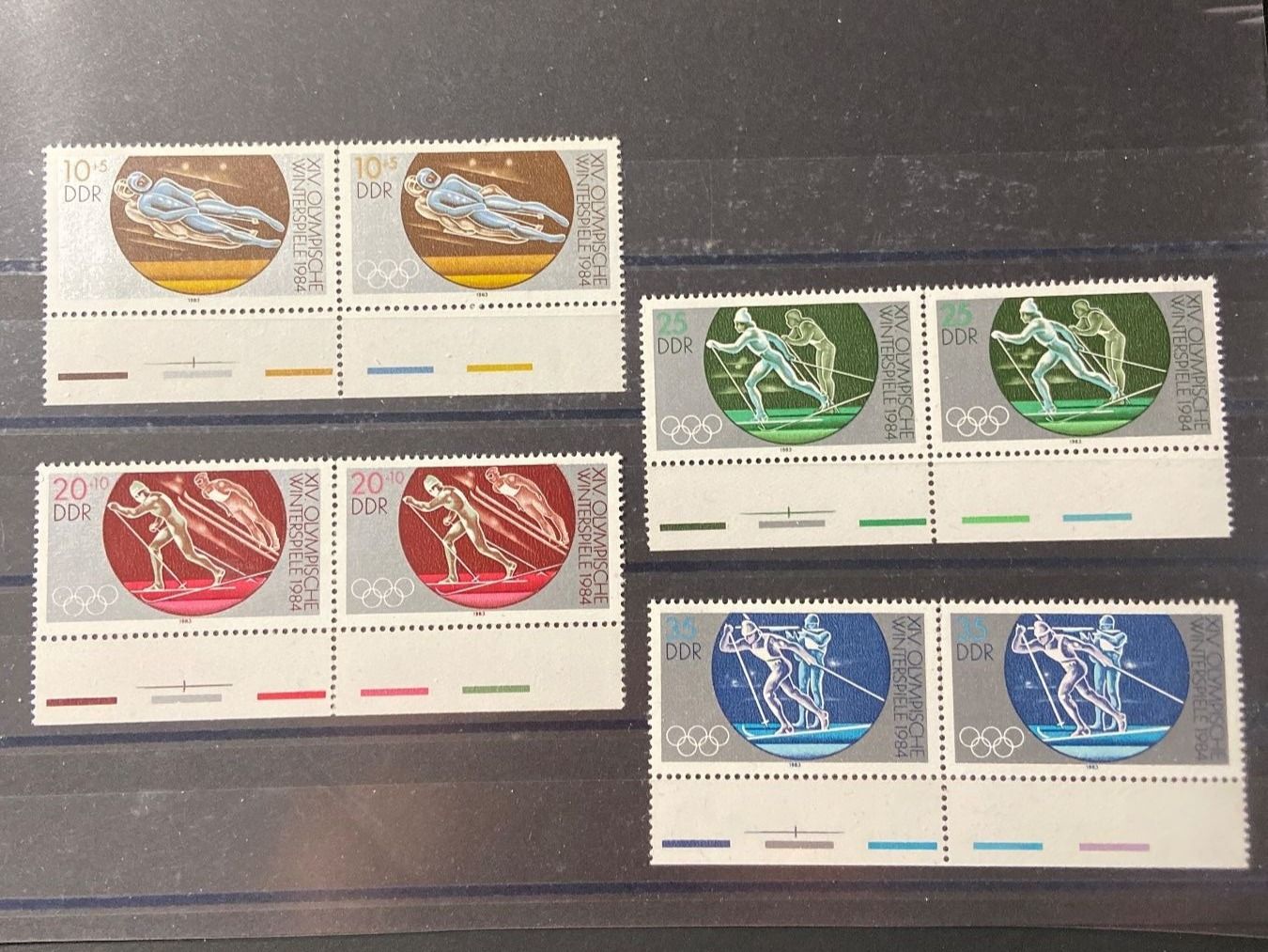 Tutti i francobolli: DDR 1983 Olympische Winterspiele 2er ** – Usato da Wil SG venduto da fva01