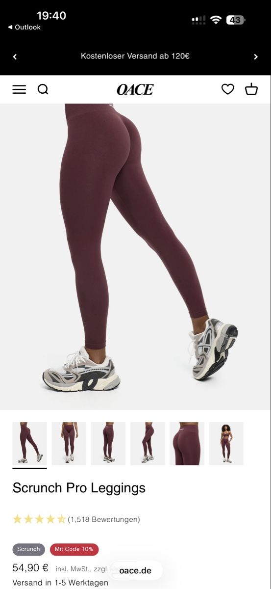 Oace Leggings: Oace Leggings Scrunch Pro S – Usato da Gossau SG venduto da laura_dema 3
