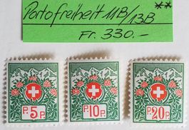 Nr. 11B-13B, Nachportomarken Satz postfrisch Kt. 330.-