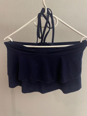Sommer Top Neckholder Dunkelblau Rüschen Shein Gr. M
