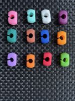 12 Gummi Glasmarker für Gläser/Party, verschiedene Farben