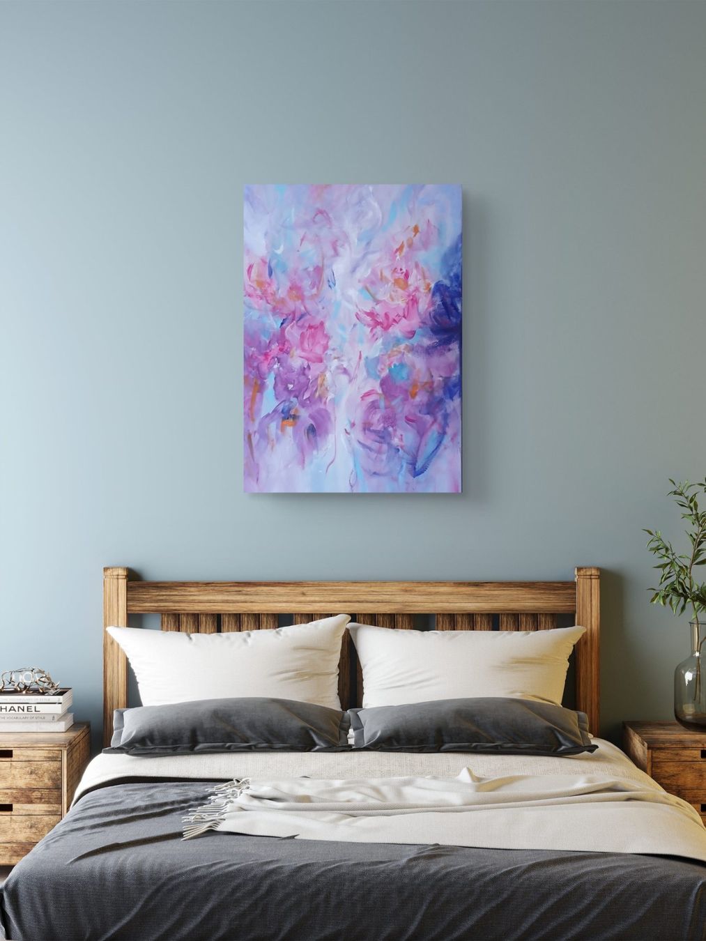 Dipinti: Abstraktes Acrylbild mit Bluemen, 50x70 cm – Nuovo e nell'imballaggio originale da Beinwil am See venduto da Superchance 1
