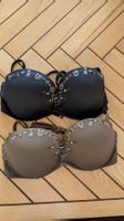 Bikini Oberteile, Gr. 75D, schwarz & khaki