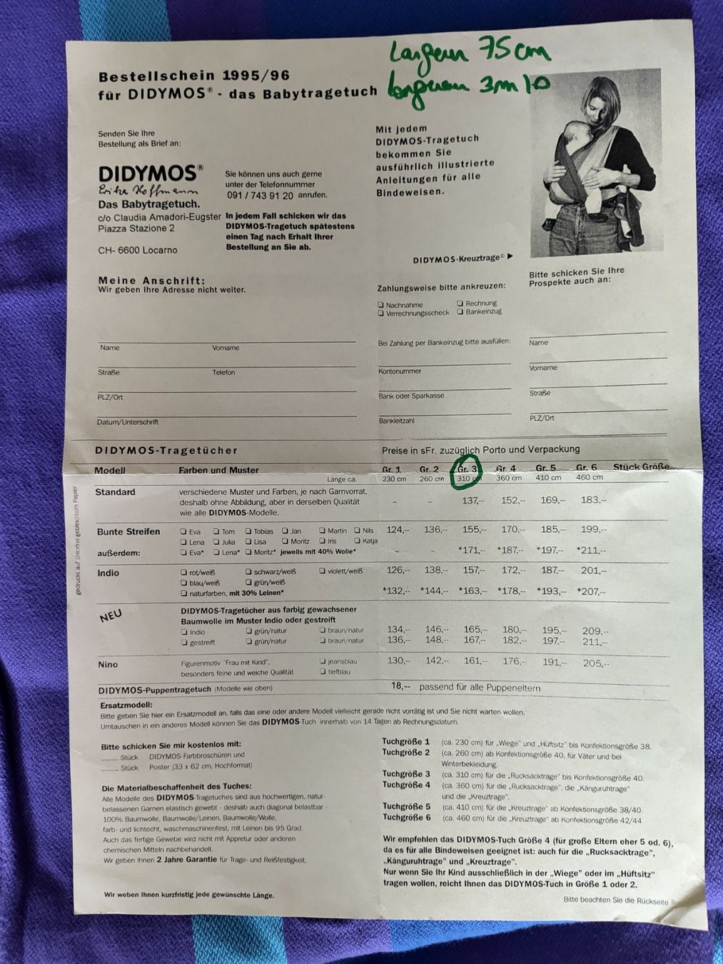 Didymos Bauch- & Rückentragen: DIDYMOS Trgetuch inkl. Bindeableitung – Gebraucht aus Biel/Bienne von Creager 4