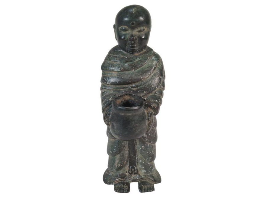 Sculture & Statue: Buddhistische Mönchsfigur mit Topf – Usato da Wil SG venduto da Restwert_Wil