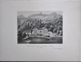Tracht bei Brienz Aquatinta von Dikenmann
