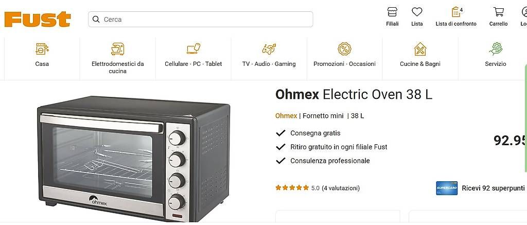 Forni: Forno elettrico Ohmex 38 L – Usato da Lugano venduto da mrj_2vw9 1