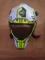 Unihockey Torhüterhelm Zone Icon 2.1 weiss gelb gebraucht