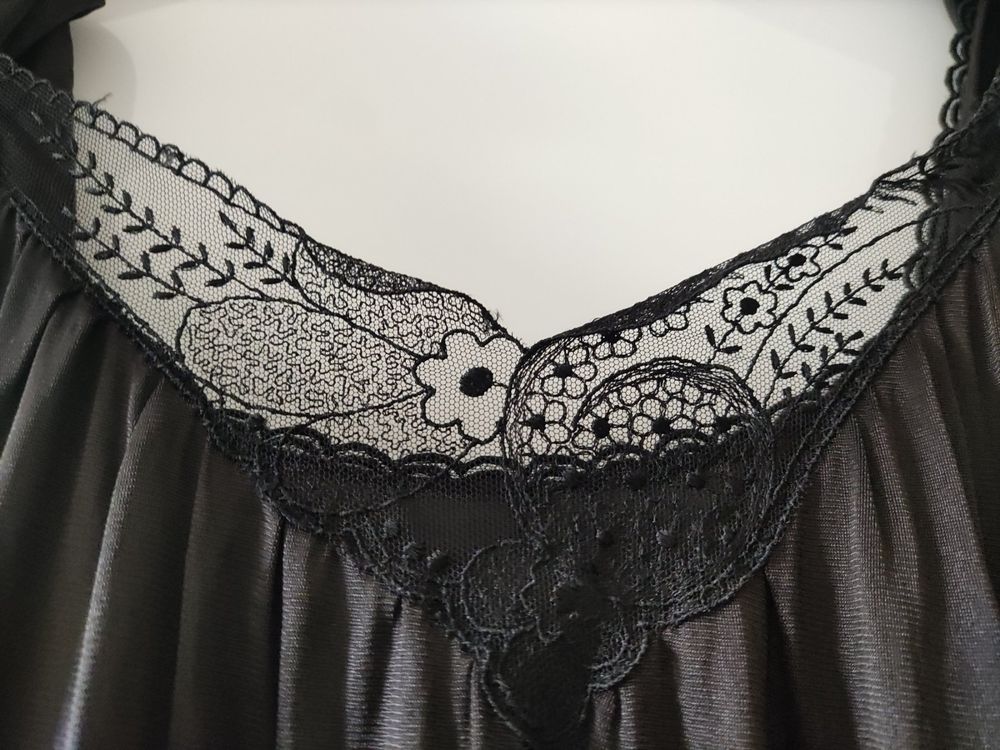 Ulla Popken Nachthemd Negligée mit String, Nachtkleid