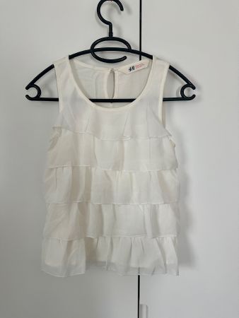 HM Top, Grösse 146, weiss, Rüschen - Sommer Must-have